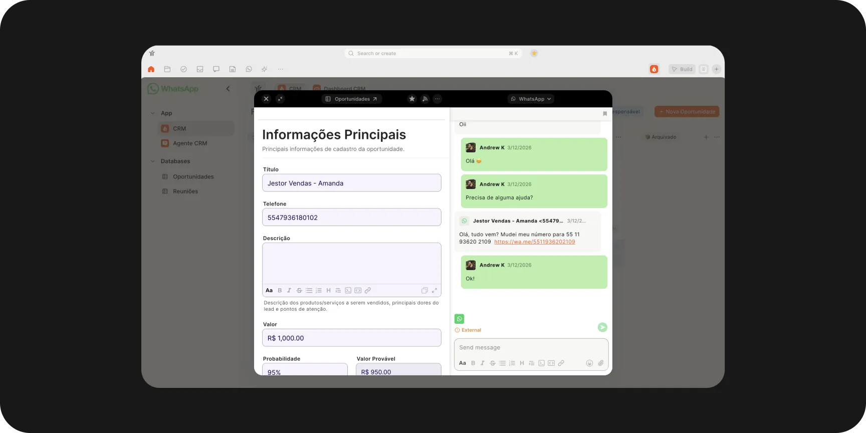 WhatsApp integration in Jestor