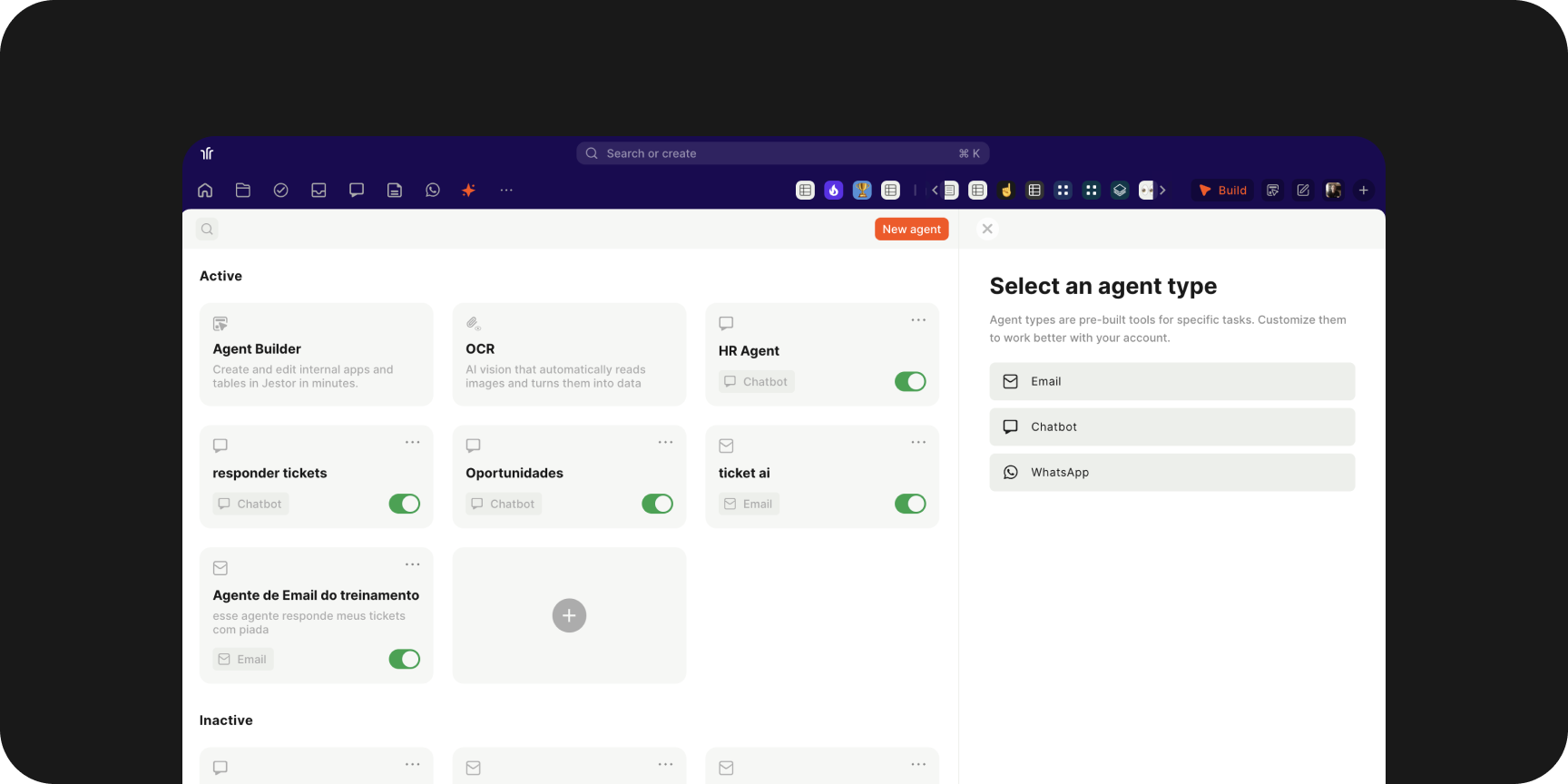 AI agents and models in Jestor
