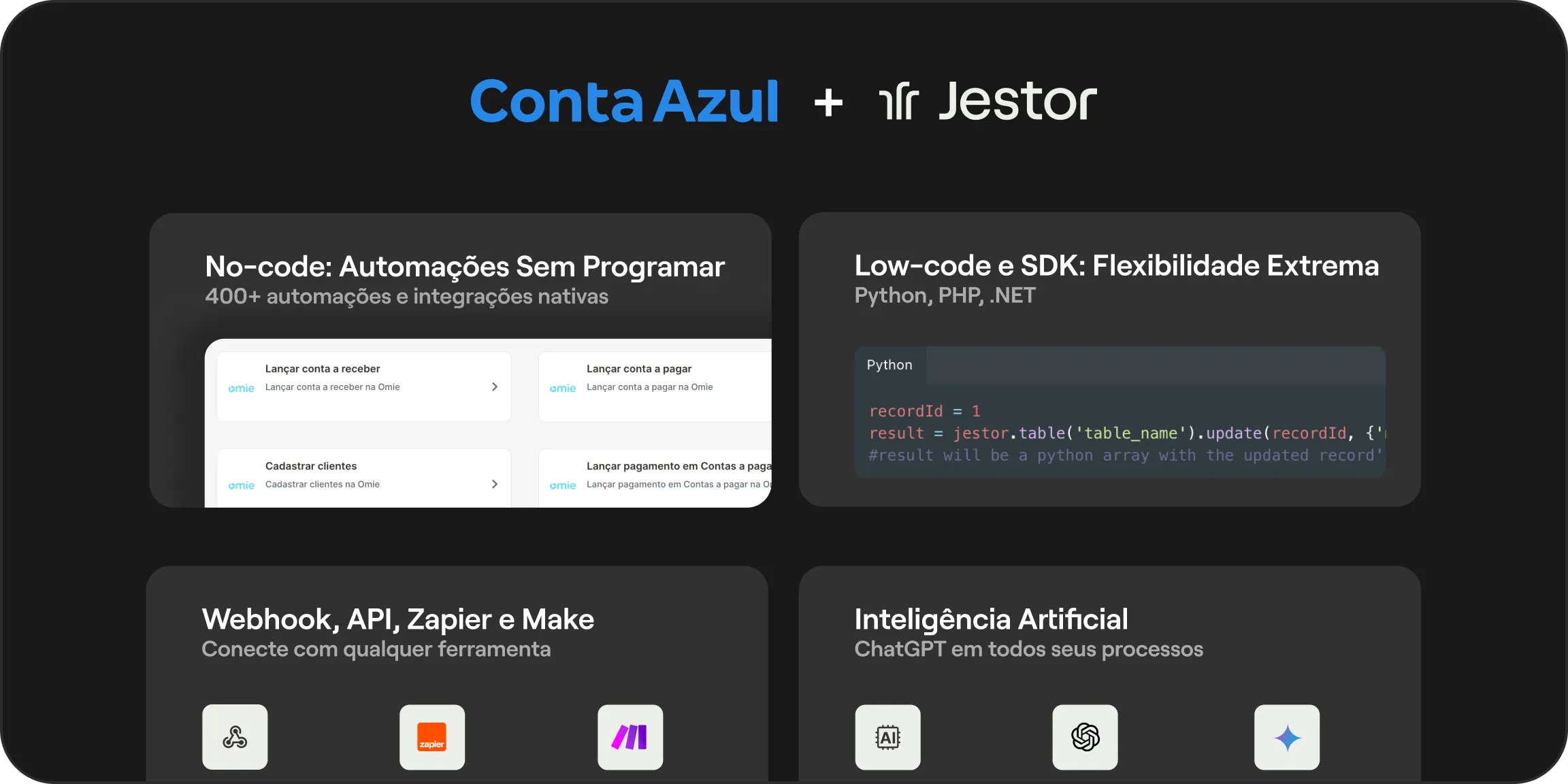 Native integration with Conta Azul