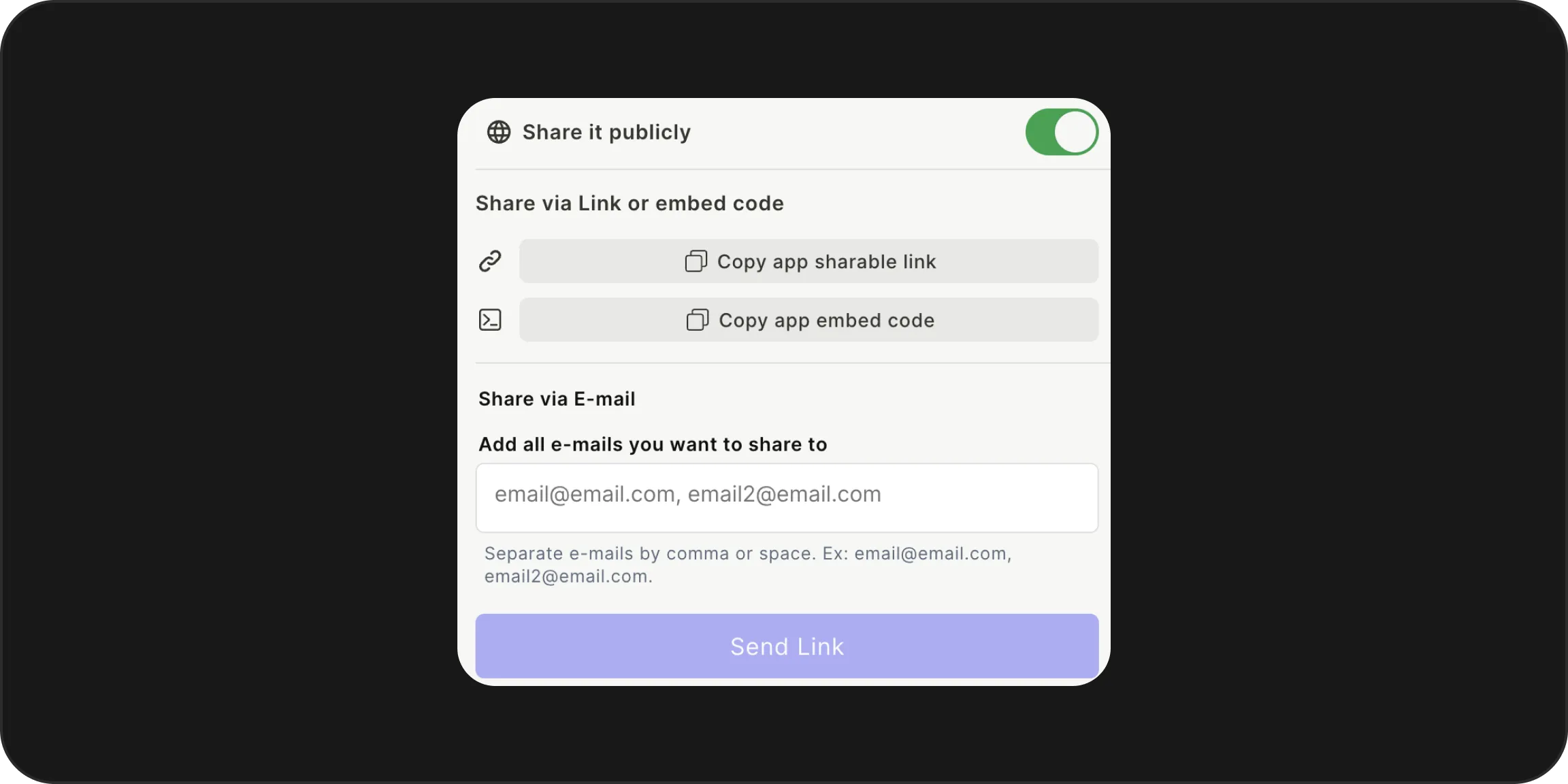 Share forms publicly
