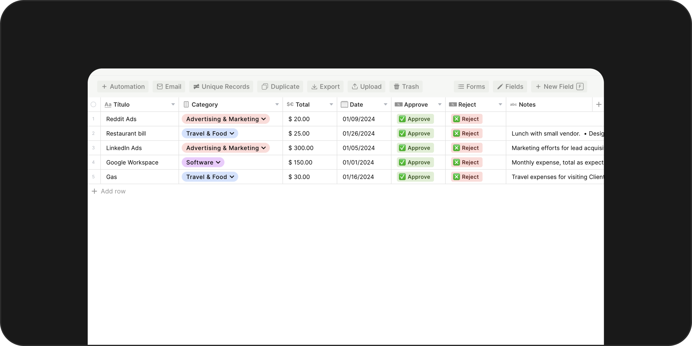 Easy as a spreadsheet